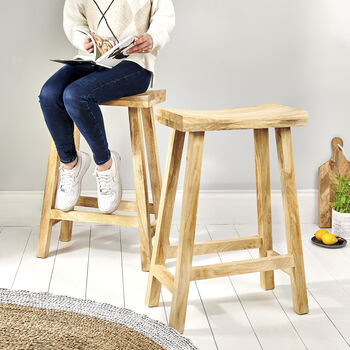 Natural Wood Stool, 2 of 6