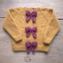 Hand Knitted Personalised Alpaca Bow Cardigan, thumbnail 12 of 12