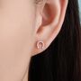 Tiny Horseshoe Stud Earrings In Sterling Silver, thumbnail 1 of 11