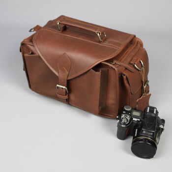 'Emerson' Extra Water Resistant Leather Camera Bag, 6 of 11