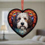 Old English Sheepdog Stained Glass Effect Heart Suncatcher, thumbnail 4 of 5
