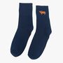 Women's Christmas Highland Cow Embroidered Cotton Ankle Socks Five Pack, thumbnail 5 of 7