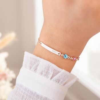 Family Birthstone And Bar Personalised Bracelet, 3 of 8