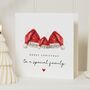 Personalised Family Christmas Card With Santa Hat Names, thumbnail 1 of 7