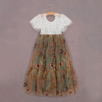 Ombre Enchanted Fall Butterfly Dress Chantilly Lace, 4 of 10