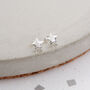 Tiny Sterling Silver Star Earrings, thumbnail 2 of 2