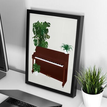 Piano Houseplant Print | Instrument Music Poster, 9 of 10