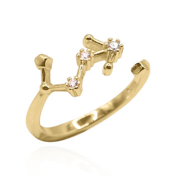 Sidrah Zodiac Constellation Ring 18 K Gold Plated, 6 of 9