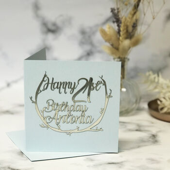 Personalised Any Age Papercut Birthday Card, 2 of 11