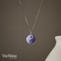 Purple Enamel Yin Yang Pendant Necklace, thumbnail 2 of 5
