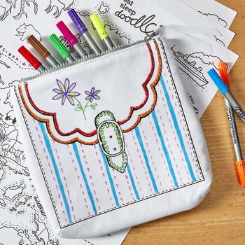Colour In And Personalise Accessory Bag Kit + 10 Pens, 3 of 8