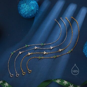 Tiny Cz Trio Bracelet In Sterling Silver, 2 of 12