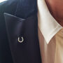 Horseshoe Lapel Pin – Silver/Gold, thumbnail 4 of 5