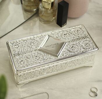 Personalised Silver Jewellery Box, 2 of 5