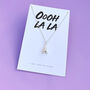 Eiffel Tower Silver Necklace With A Choice Of Message Card, thumbnail 8 of 8
