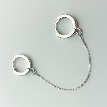 Sterling Silver Double Piercing Hoop Earring, 2 of 6