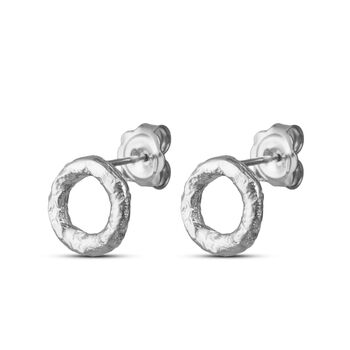 Ethical Recycled Silver Gaia Stud Earrings, 2 of 7