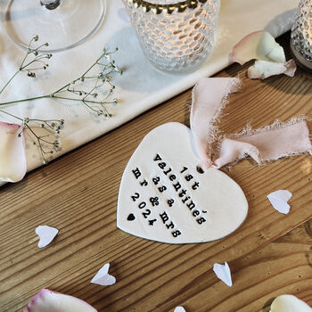 1st Valentine's As Mr And Mrs Heart Keepsake, 2 of 3