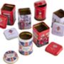 Best Of British Mini Tea Tin Set Of Six, thumbnail 3 of 4