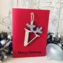 Personalised Reindeer Letter Christmas Card Decoration, thumbnail 3 of 3