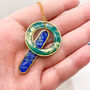 Aqua And Blue Threader Necklace, thumbnail 5 of 9