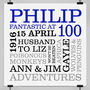 Personalised 100th Birthday Typographic Art, thumbnail 6 of 7