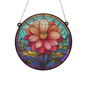 Dahlia Stained Glass Effect Suncatcher, 6 of 6