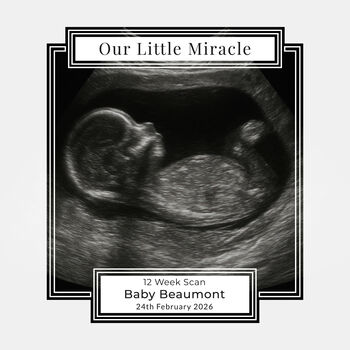 Our Little Miracle Baby Scan Personalised Rock Photo Slate, 3 of 6