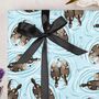 Three Sheets Of Cute Otters Wrapping Paper, thumbnail 1 of 2