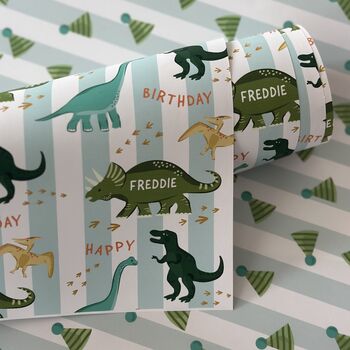 Personalised Dinosaur Party Wrapping Paper, 3 of 3