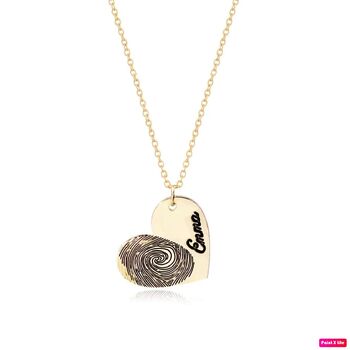 Custom Fingerprint Necklace With Engraved Name, 2 of 5
