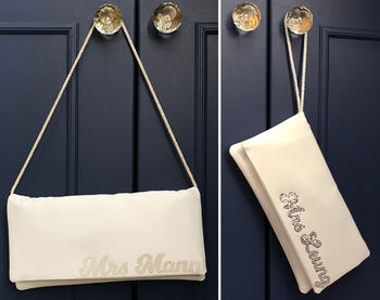 Mrs Surname Bridal Wedding Day Clutch, 3 of 9