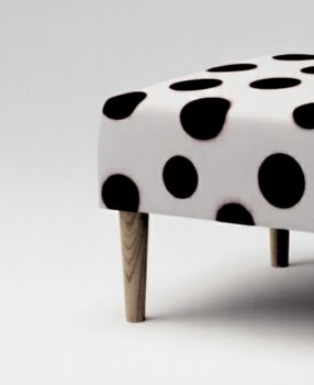 Hand Painted Upholstered Polka Dot Coffee Table Ottoman, 5 of 11