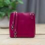 Leather Cross Body Handbag In Fuchsia Pink, thumbnail 3 of 3