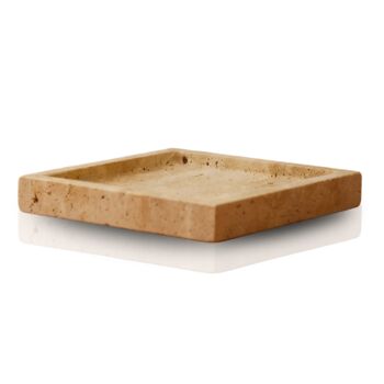 Handcrafted Travertine Square Tray, 2 of 2