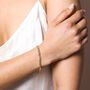 Champagne Baguette Crystal Chain Bracelet In Gold, thumbnail 3 of 4
