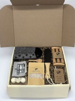 Men's Foot Spa In A Box, Pure Pampering For Tired Feet, Aromatherapy Foot Soaks, Wooden Massager, Socks, Pedicure Kit, Men's Christmas Gift, 5 of 7