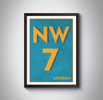 Nw7 Barnet London Typography Postcode Print, 6 of 10