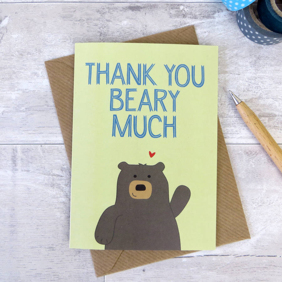 Thank You Beary Much' Bear Thankyou Card By Wink Design |  