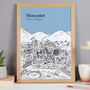 Personalised Worcester Print, thumbnail 9 of 10