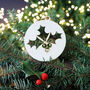 Christmas Card With Wooden Holly Tree Decoration, thumbnail 3 of 3