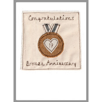 Personalised Bronze Medal 8th Or 19th Anniversary Card, 3 of 12