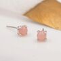 Sterling Silver Pink Opal Tiny Stud Earrings, thumbnail 4 of 12