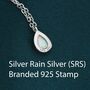 Green Opal Droplet Pendant Necklace In Sterling Silver, thumbnail 6 of 11