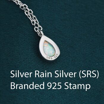 Green Opal Droplet Pendant Necklace In Sterling Silver, 6 of 11
