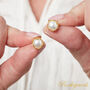 White Pearl Textured Gold And Silver Stud Earrings, thumbnail 4 of 11