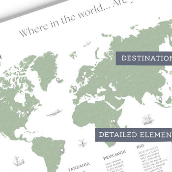 Wedding World Map Destination Table Plan, 2 of 8