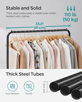 Clothes Rack Double Rod Clothing Rail Storage Shelf, 5 of 12