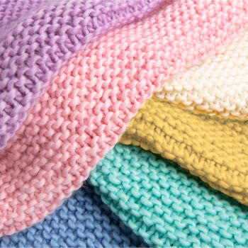 Pastel Dreams Throw Blanket Beginners Knitting Kit, 5 of 10