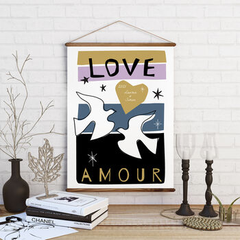 Personalised Wedding Or Anniversary Birds Amour Print, 2 of 3